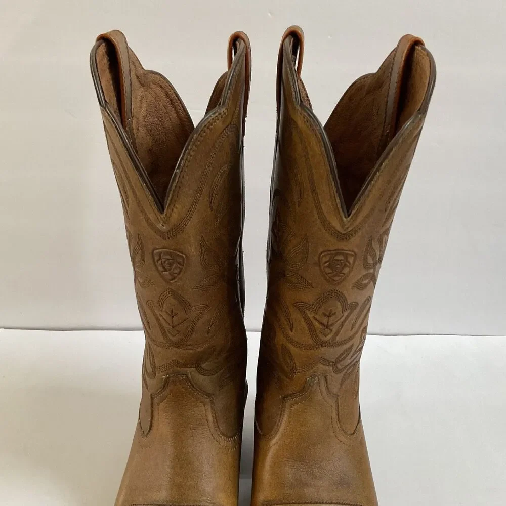 ARIAT Heritage R Toe Western Boots Sz 7.5B Copper Brown 10035999 Cowgirl - Picture 8 of 12